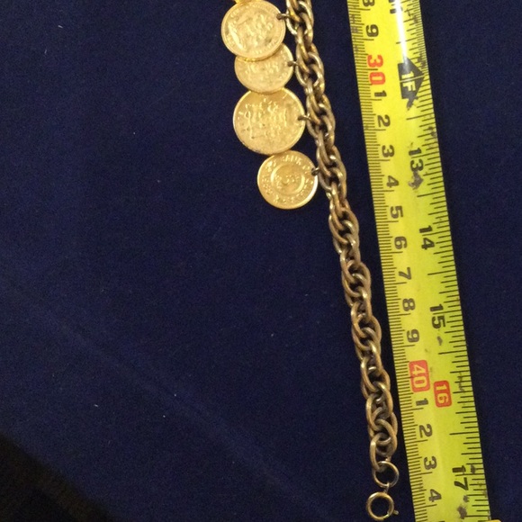 Gold-plated real coins 17-inch chain—80s fabulous! - Picture 6 of 7